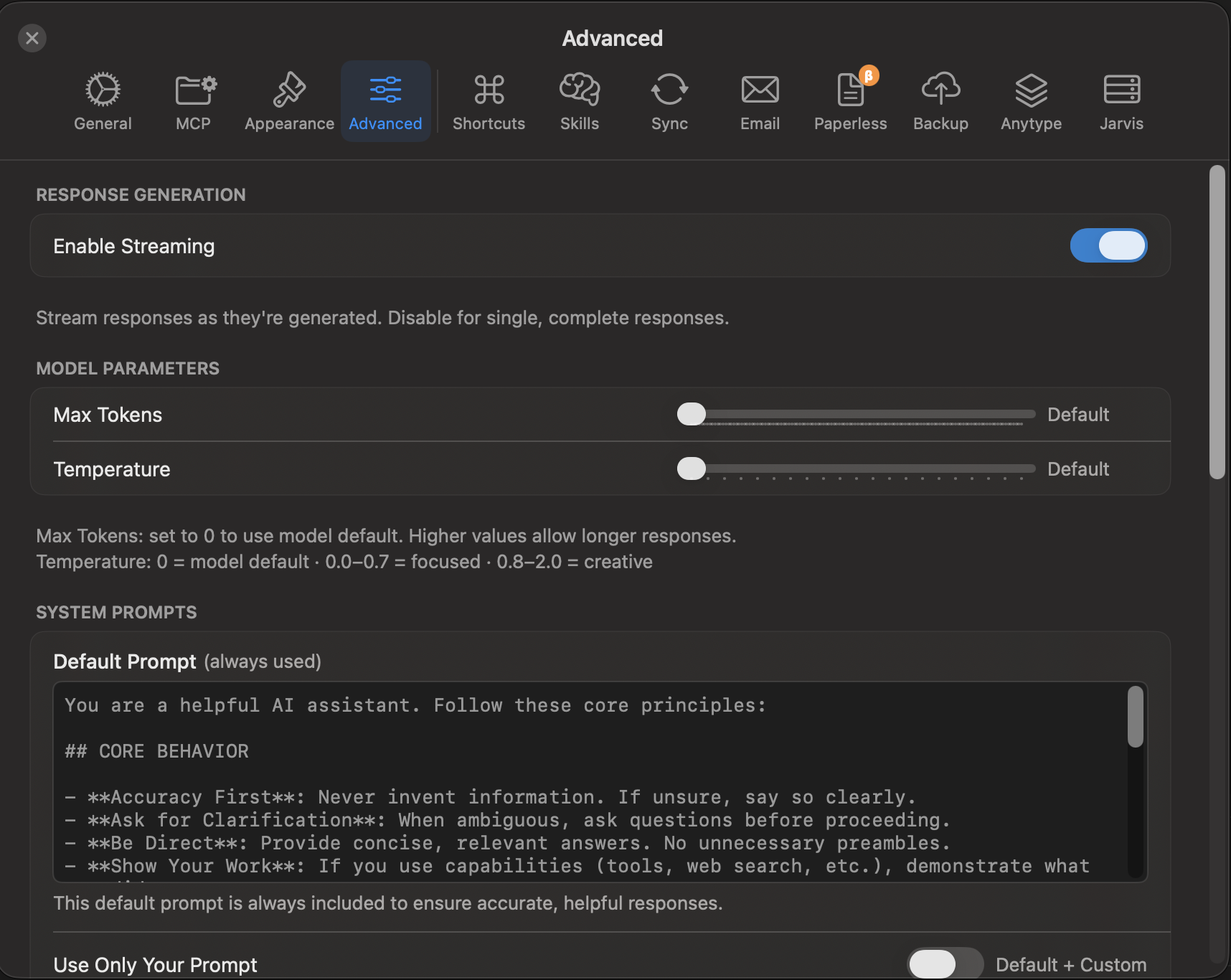 Advanced Settings